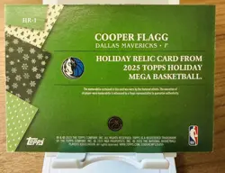 2025-26 Topps Holiday - Holiday Relics Cooper Flagg #HR-1 (MEM, RC) - Image 2
