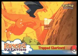 Topps Pokemon trapped Charizard #51 Pikachus Vacation Black Logo 1999 LP - Image 1