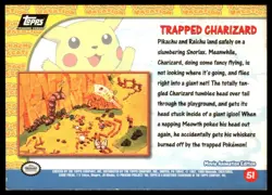 Topps Pokemon trapped Charizard #51 Pikachus Vacation Black Logo 1999 LP - Image 2