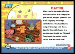 Topps Pokemon Playtime #57 Pikachus Vacation Blue Logo 1999 LP - Image 2