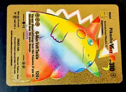 POKEMON PIKACHU RAINBOW VMAX GOLD METAL FOIL G-MAX VOLT TACKLE CARD - Image 2