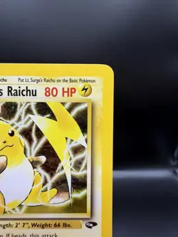 Lt. Surge's Raichu 11/132 Holo Rare Gym Challenge Pokemon Unlimited Holo LP - Image 3