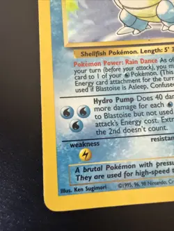 Pokemon TCG Base Set Blastoise Holo Card 2/102 - Image 3