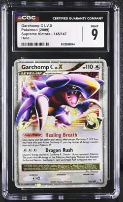 CGC 9 MINT Garchomp C LV.X 2009 Supreme Victors 145/147 Holo Pokemon Card - Image 1