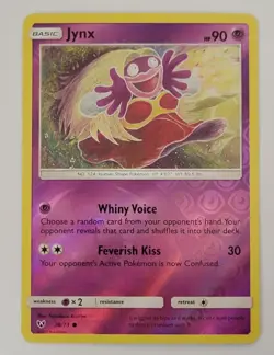 Jynx 38/73 Common Shining Legends Pokemon Reverse Holo Lightly Played - Image 1