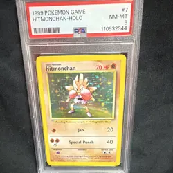 Pokemon TCG Hitmonchan 7/102 Base Set Holo English PSA 8 1999 WotC - Image 1