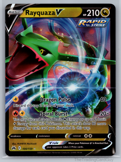 Rayquaza V 100/159 Ultra Rare Crown Zenith Pokemon TCG NM - Image 1