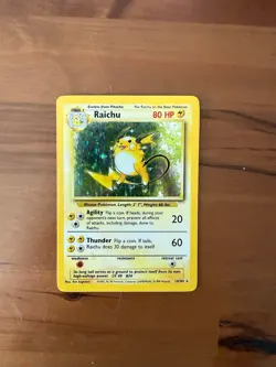 Raichu Base Set 14/102 Holo Rare WOTC Pokemon Card 1999 Unlimited MP - Image 1