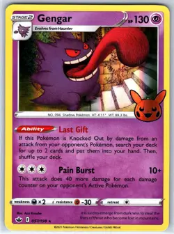 Gengar 057/198 Holo Promo Trick or Trade BOOster Pokemon NM Kusube - Image 1