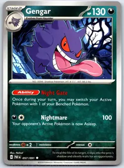 Gengar 057/091 Uncommon Paldean Fates Pokemon NM Nelnal - Image 1