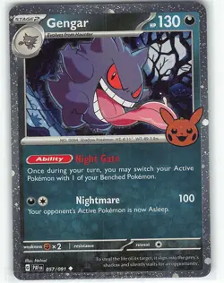 Gengar (Cosmos Holo) 057/091 Holo Trick or Trade BOOster 2024 Pokemon NM - Image 1