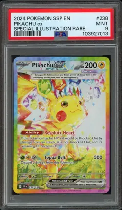 2024 Pokemon Surging Sparks Pikachu EX 238/191 PSA 9 Mint SIR - Image 1