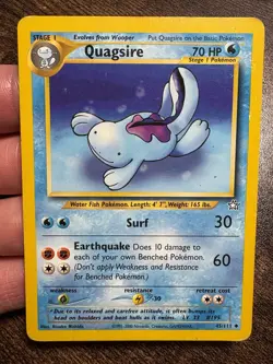 Pokemon TCG Quagsire Neo Genesis 45/111 2000 Uncommon Card - Image 1