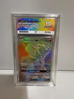 Reshiram GX 2018 Dragon Majesty 71 Rainbow Secret Rare Ace Grading Gem Mint 10 - Image 3