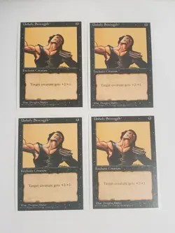 MTG Playset 4x Unholy Strength (4th Edition/Black/C) - BGM - Image 1