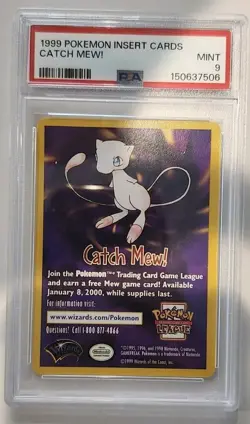 1999 pokemon Insert Cards Catch Mew! PSA 9 GRADED CARD! LOW POPULATION - Image 1