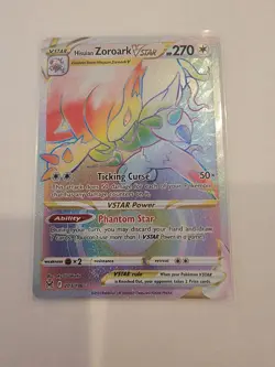 Pokemon Hisuian Zoroark VSTAR 203/196 Rainbow Secret Rare Card Lost Origin NM/M! - Image 1