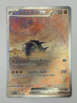 Great Tusk ex 246/198 Scarlet & Violet Special Illustration Rare Holo Pokemon - Image 1