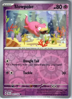Slowpoke 57/142 Common Stellar Crown Pokemon Reverse Holo Near Mint - Image 1