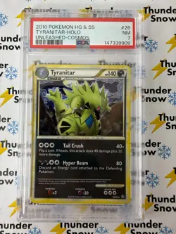 Tyranitar Holo #26 Unleashed Cosmos 2010 Pokemon HG & SS PSA 7 - Image 1