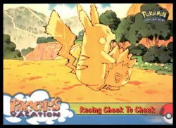 Topps Pokemon Racing Cheek to Cheek #48 Pikachus Vacation Black Logo 1999 LP - Image 1