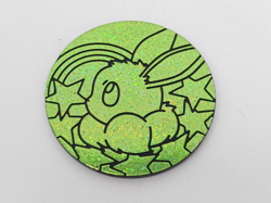 Pokemon Jumbo Holo Green Glitter Eevee 2" in Coin Prismatic Evolutions Tin - Image 1
