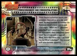 Topps Pokemon Movie Consciousness and Congratulations #3 Black Logo 1998 NM - Image 2