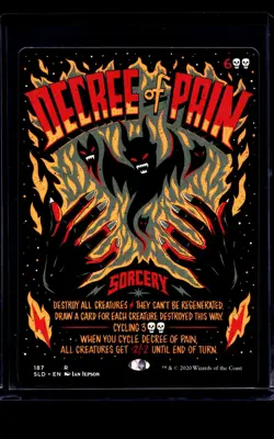 MTG Magic The Gathering SLD Secret Lair Poster Borderless #187 Decree of Pain - Image 1