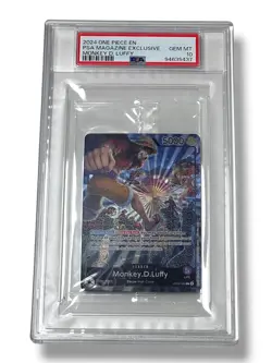 2024 One Piece English PSA Magazine Exclusizve Monkey D Luffy PSA 10 Graded Pack - Image 1