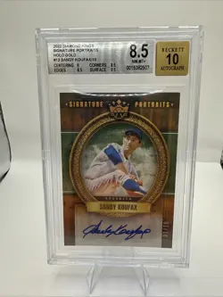 SANDY KOUFAX 2022 PANINI DIAMOND KINGS SIGNATURE PORTRAITS HOLO GOLD AUTO 1 /10 - Image 1