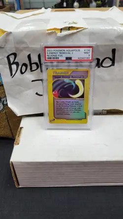 2003 SUPER ENERGY REMOVAL 2 REVERSE HOLO FOIL AQUAPOLIS POKEMON PSA 9 MINT #134 - Image 1