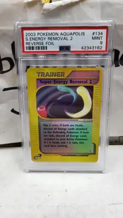 2003 SUPER ENERGY REMOVAL 2 REVERSE HOLO FOIL AQUAPOLIS POKEMON PSA 9 MINT #134 - Image 2