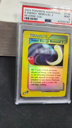 2003 SUPER ENERGY REMOVAL 2 REVERSE HOLO FOIL AQUAPOLIS POKEMON PSA 9 MINT #134 - Image 4