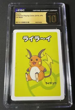 🔥CGC PRISTINE 10🔥POKEMON JAPANESE RAICHU OLD MAID PLAYING CARDS - Image 1
