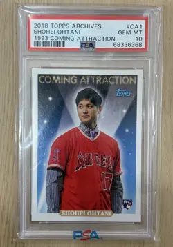 2018 Topps Archives Shohei Ohtani Coming Attraction Rookie Card RC #CA-1 PSA 10 - Image 1
