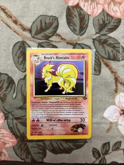 Vintage Pokemon Card TCG Brock's Ninetales 3/132 Gym Challenge Holo MP/HP - Image 1
