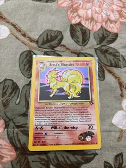 Vintage Pokemon Card TCG Brock's Ninetales 3/132 Gym Challenge Holo MP/HP - Image 2