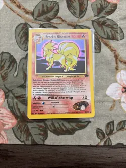 Vintage Pokemon Card TCG Brock's Ninetales 3/132 Gym Challenge Holo MP/HP - Image 4