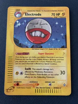 Electrode Holo H7/H32 Aquapolis Pokemon Card Excellent Condition with SWIRL - Image 1