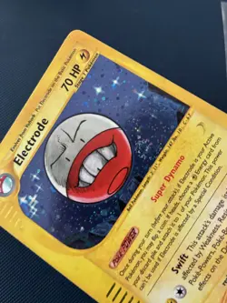 Electrode Holo H7/H32 Aquapolis Pokemon Card Excellent Condition with SWIRL - Image 2