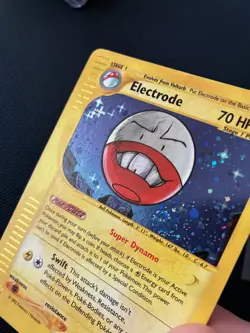 Electrode Holo H7/H32 Aquapolis Pokemon Card Excellent Condition with SWIRL - Image 3