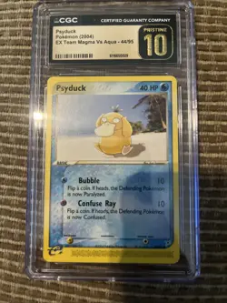 2004 Team Magma vs Team Aqua Psyduck Card 44/95 Non Holo CGC Pristine 10 (pop 3) - Image 2