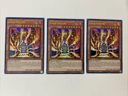 Yugioh - Lava Golem x 3 - 1st Edition Ultra Rare NM - Free Holo Card - A - Image 1