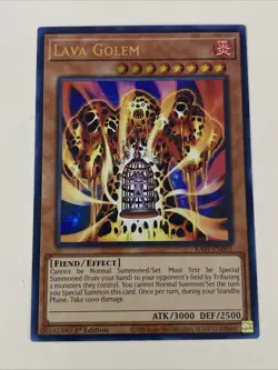 Yugioh - Lava Golem x 3 - 1st Edition Ultra Rare NM - Free Holo Card - A - Image 3