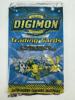 1999 Digital Digimon Monsters Animated Series Trading Card Factory Sealed Pack - Image 1