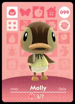 Nintendo Animal Crossing Molly #099 Amiibo Card Series 5 SP NM - Image 1