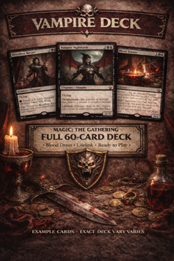 VAMPIRE BLOODLINES — Black MTG Deck 60 Cards — Drain & Lifelink Rares RTP - Image 1