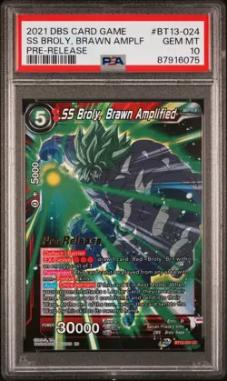 SS Broly Brawn Amplified Pre-Release Stamped FOLI Dragon Ball Super Card PSA 10 - Image 1