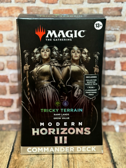 MAGIC THE GATHERING TRICKY TERRAIN MODERN HORIZONS 3 COMMANDER DECK 100CARD DECK - Image 1