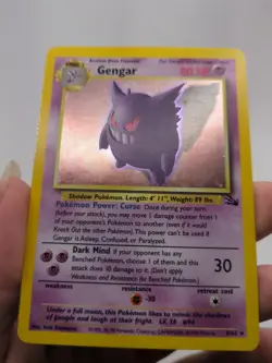 1999 Holo Gengar 5/62 Fossil Set Pokemon TCG Card - Image 2
